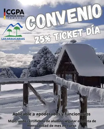 Afiche del convenio Centro de Ski Las Araucarias