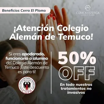 Afiche del convenio Clínica Estética Cerro El Plomo