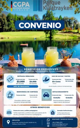 Afiche del convenio Parque Kulatrayken